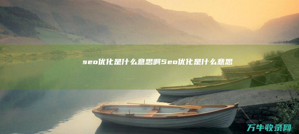 seo优化是什么意思啊 (Seo优化是什么意思)